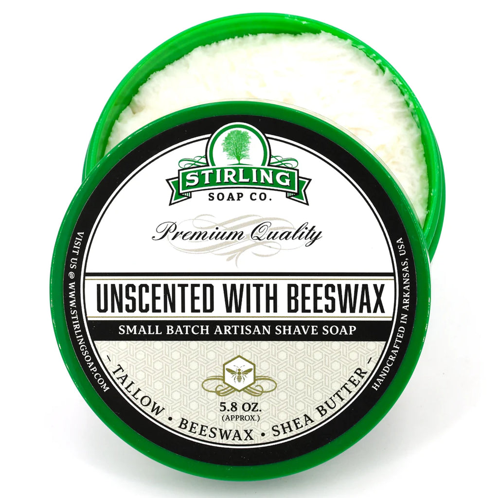 Stirling Soap SHAVE SOAP Unscented with Beeswax